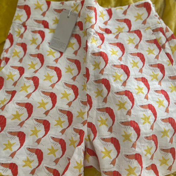 Boden Pants - Boden Linen Shrimp and Starfish Print Shorts. Size 4 NWT